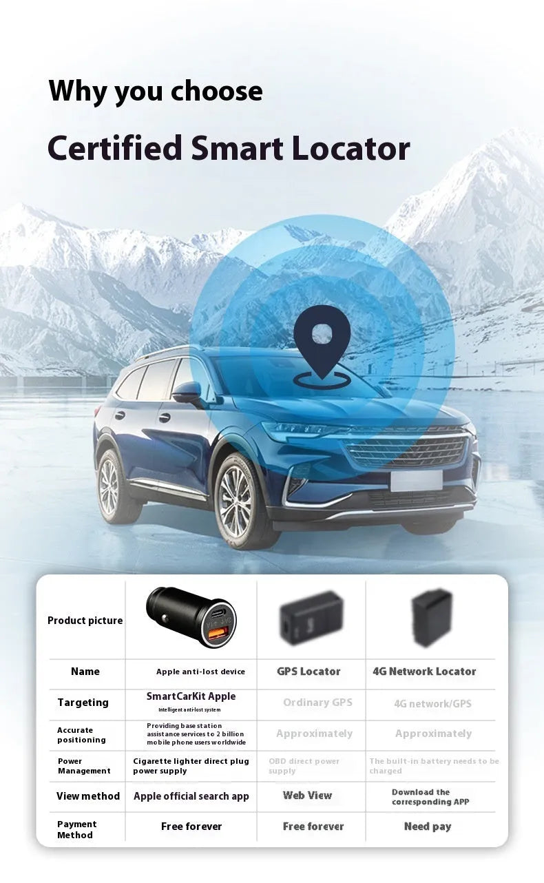 Black car charger GPS locator device for vehicle tracking with ABS plastic construction