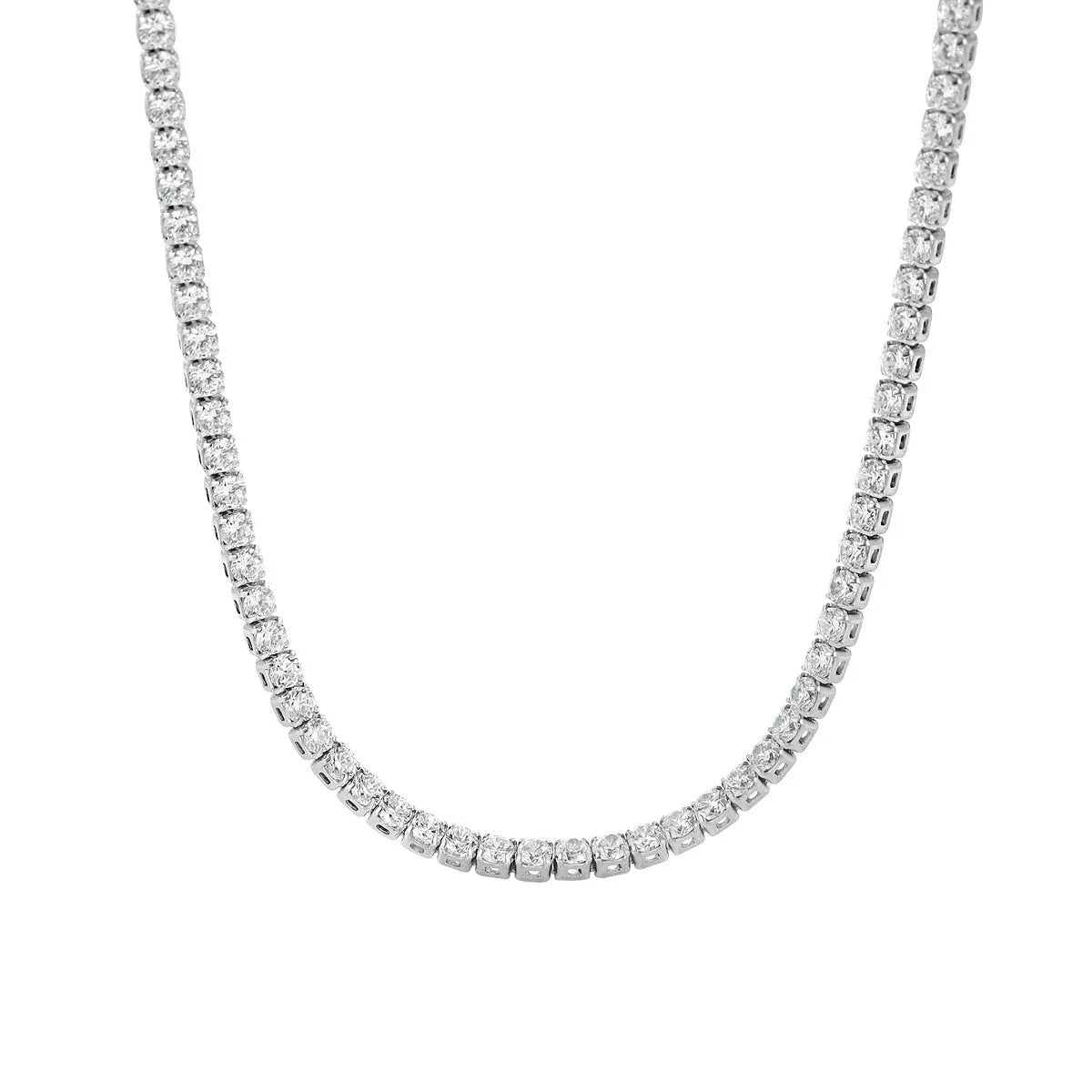 Women's sterling silver necklace with round pendant, diamond-cut finish, silver colour
