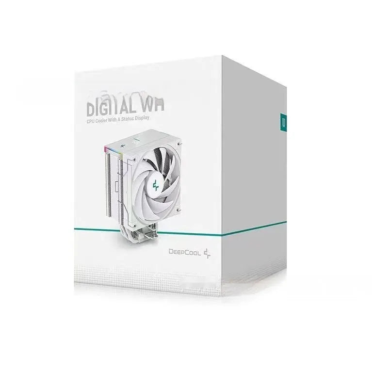 Twin tower CPU air cooler with digital temperature display in black colour