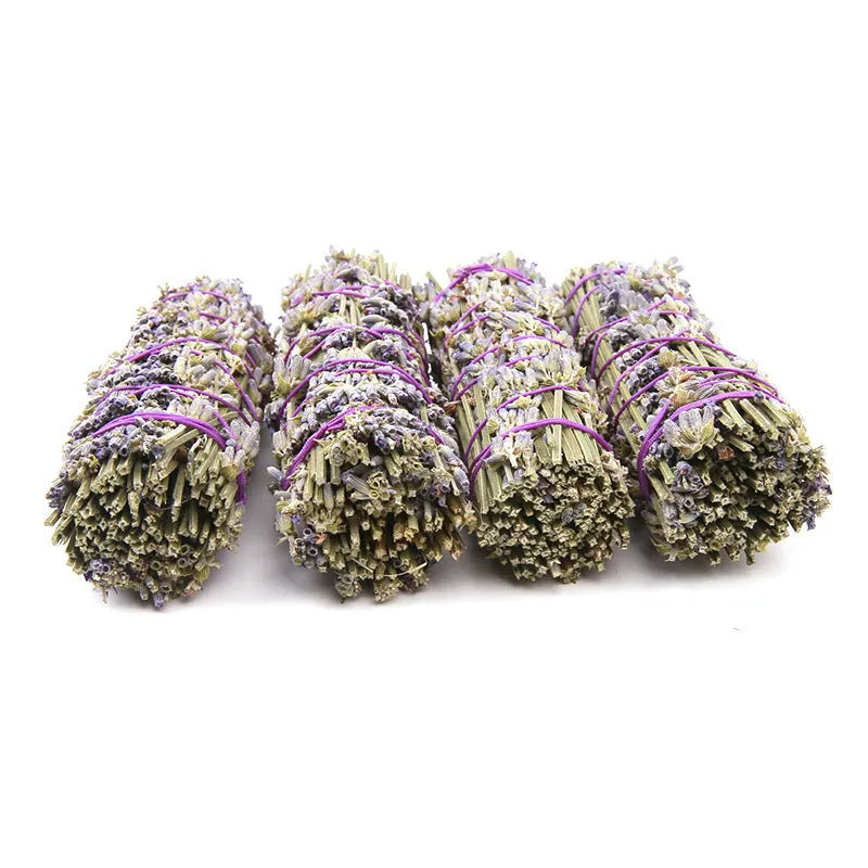 Natural dried lavender flower aromatherapy stick measuring approximately 4 inches.