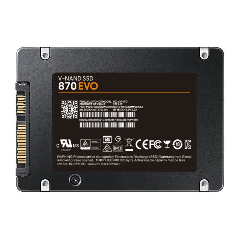Samsung 870 EVO 2.5-inch internal SATA solid state drive for PC and laptop storage upgrades.