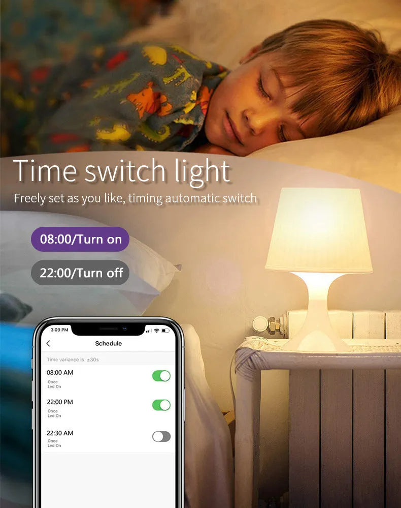 Smart WiFi GU10 RGBCCT LED spotlight with voice control, 5W, 50x55mm.