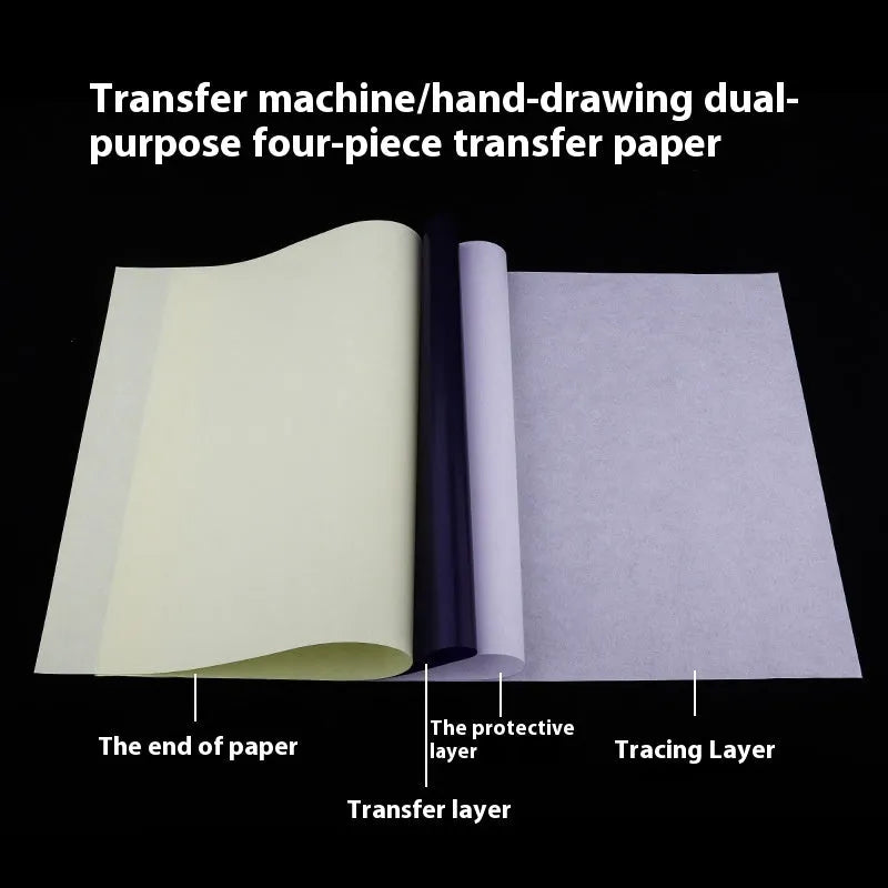 A4 clear tattoo transfer paper sheets with transfer paste gel for stencil creation