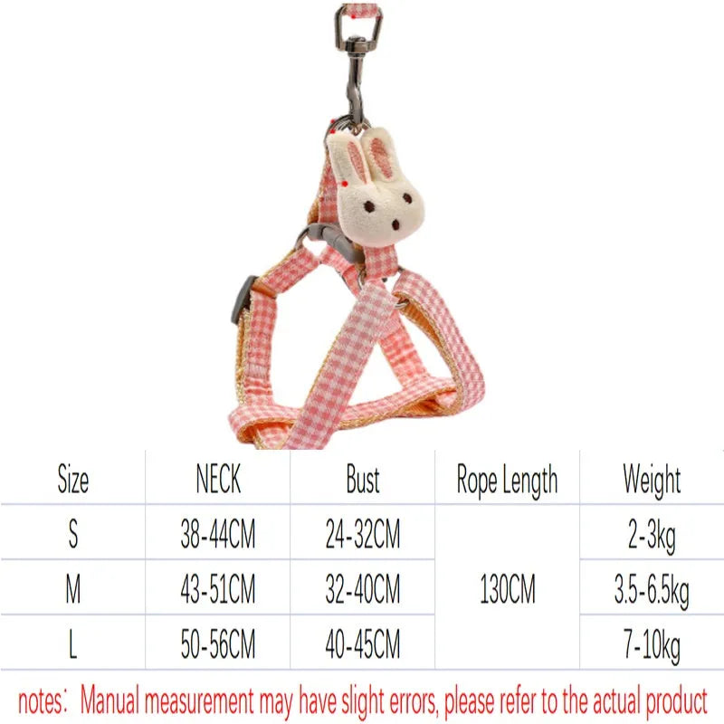 Small dog harness leash with quick-release buckles and anti-pull design in multiple colours
