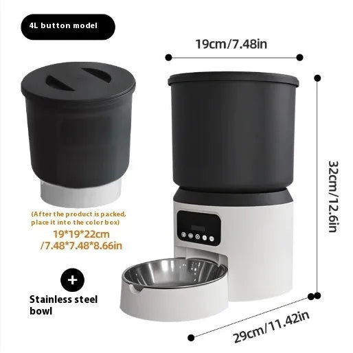 4L smart pet feeder with automatic timer and optional camera monitoring features