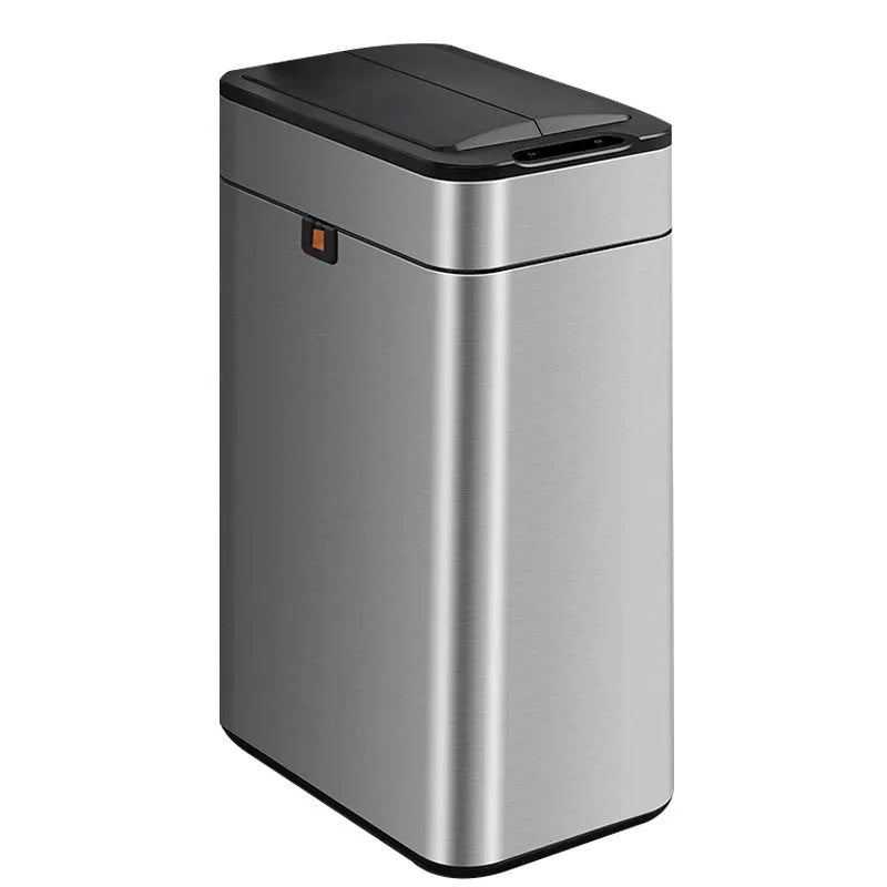 Stainless steel smart trash can with inductive ashbin technology and square bucket design