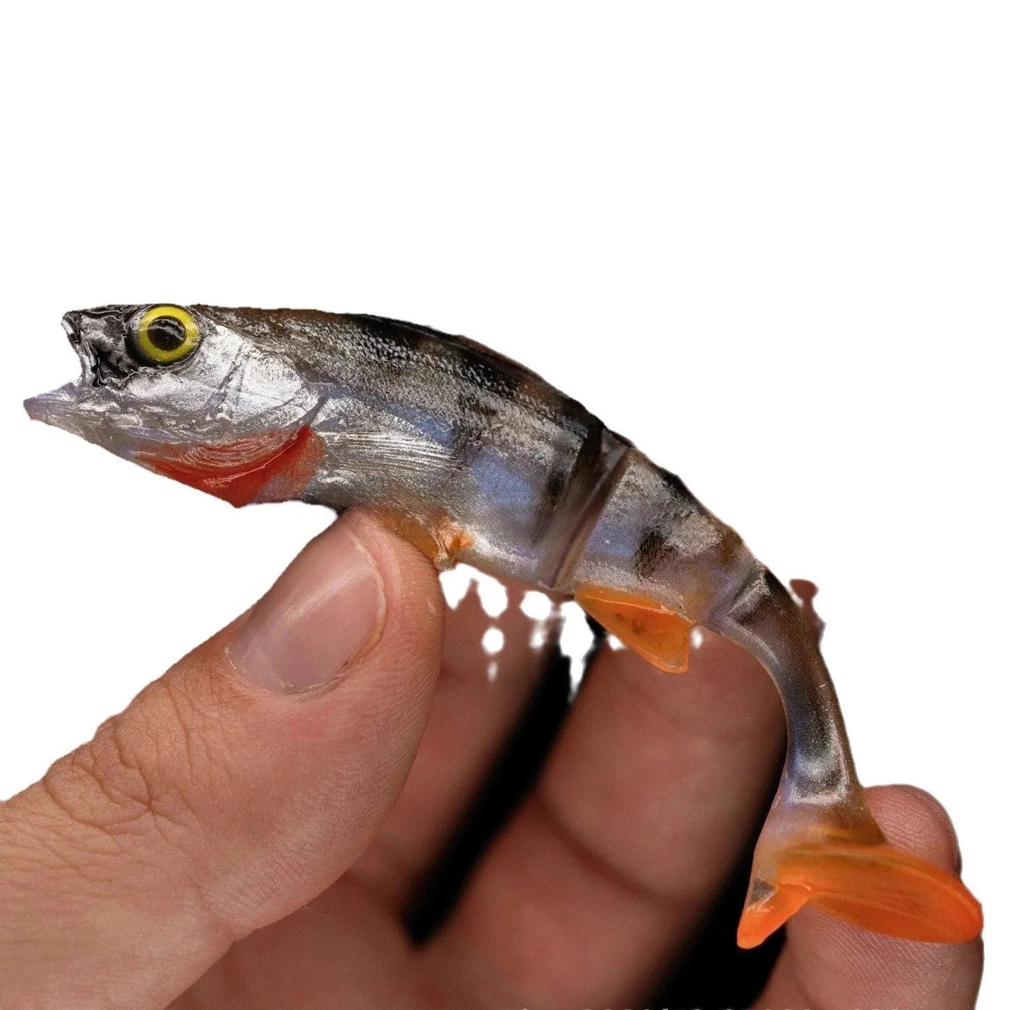 Fish T Tail Catfish Scissors soft plastic fishing lure with fish colour pattern