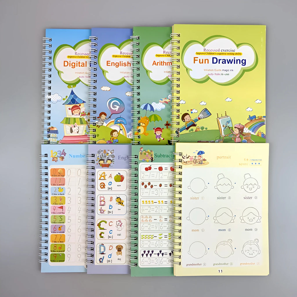 Magic calligraphy copybooks with three-dimensional slot design for children's handwriting practice