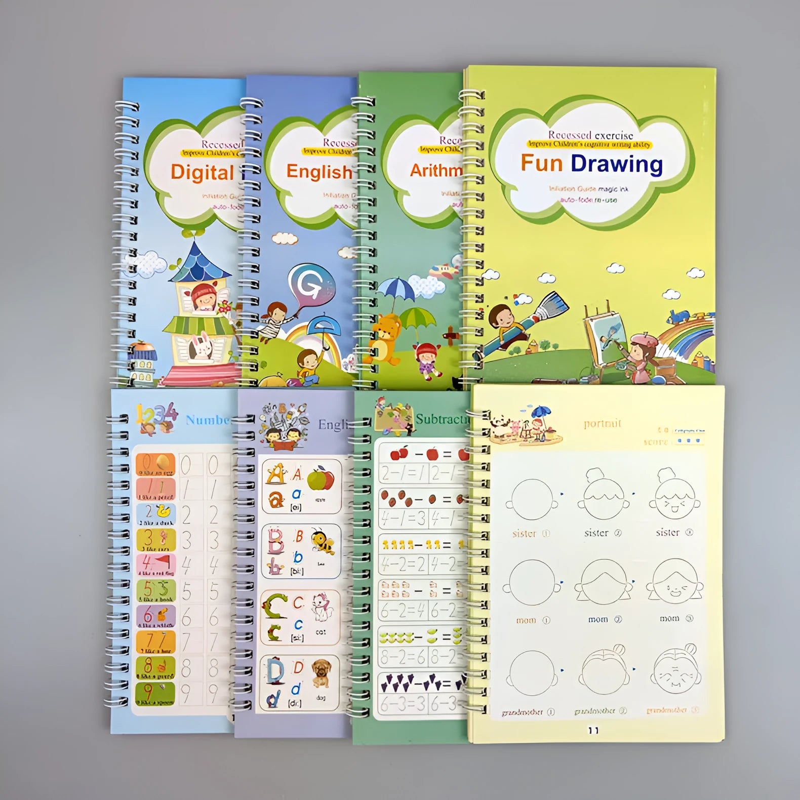 Magic calligraphy copybooks with three-dimensional slot design for children's handwriting practice