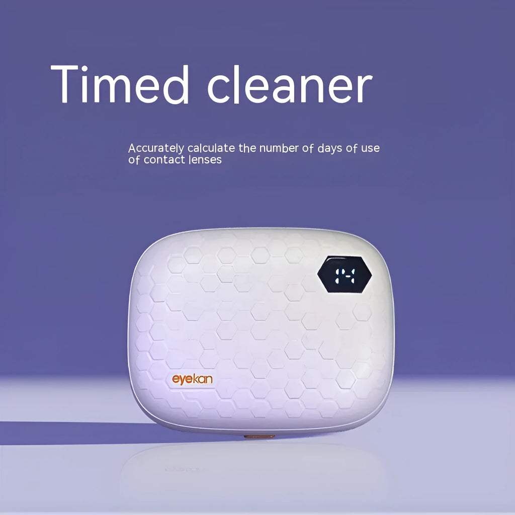 Automatic ultrasonic cleaning machine for invisible glasses in Pearl White measuring 85x65x30mm