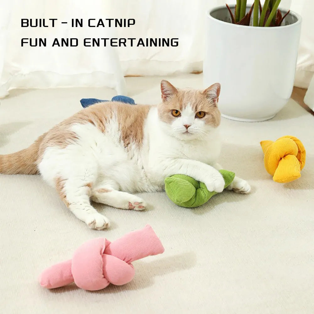 White cotton dog rope toy with multiple sturdy knots for tugging and chewing