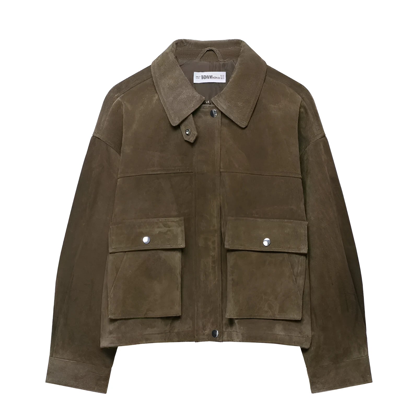 Women's PU leather casual jacket in regular fit Japanese Korean style