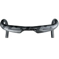 Carbon fibre road bike drop handlebar showing bend profile, available in multiple widths and light colour finishes.