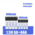 USB rechargeable battery 1.5V AA AAA 9800mAh 8800mAh with 1500 cycles