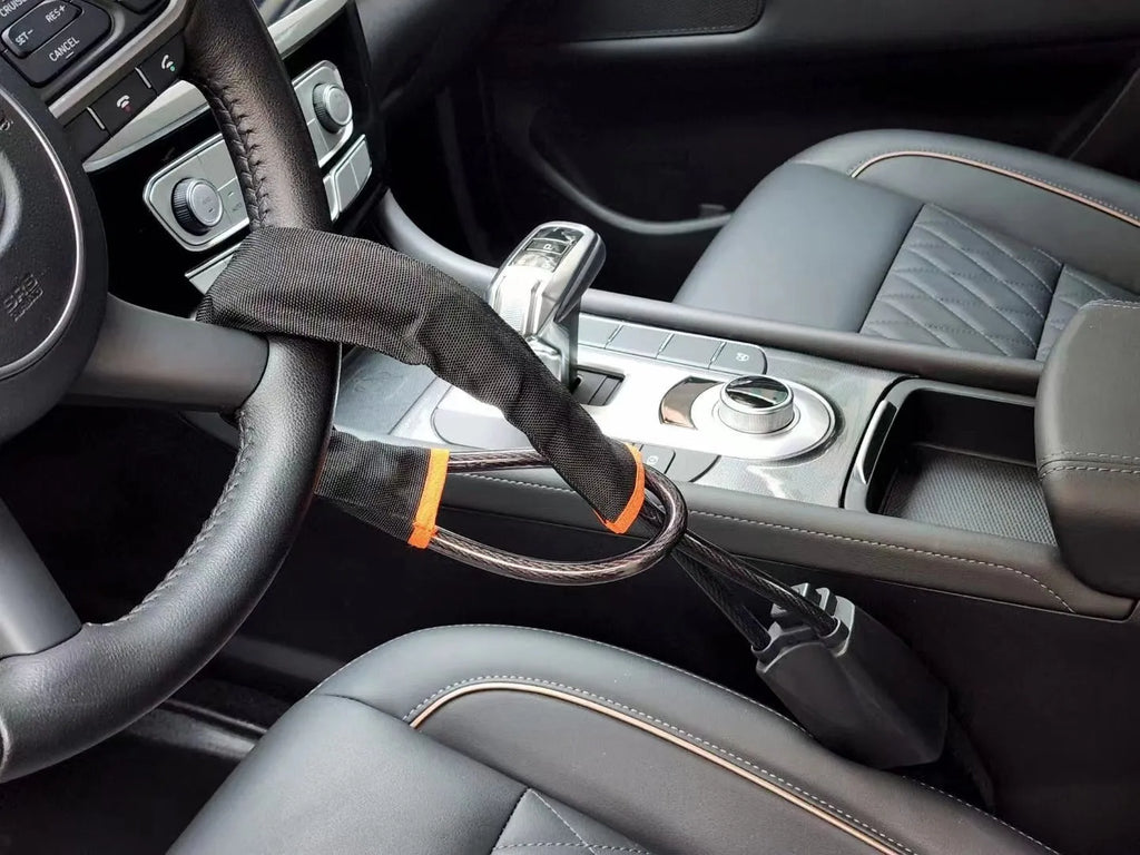 Steel car steering wheel lock for General Motors vehicles with copper core mechanism