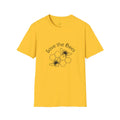 Yellow men's t-shirt with 3D digital print design showing loose fit casual styling