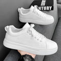 Men's Korean-style low-top casual sneakers in breathable design with round toe and flat rubber sole