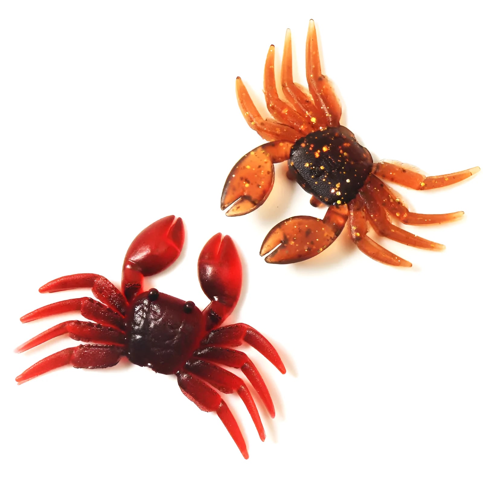 8cm PVC soft crab fishing lure in red and brown colour variations