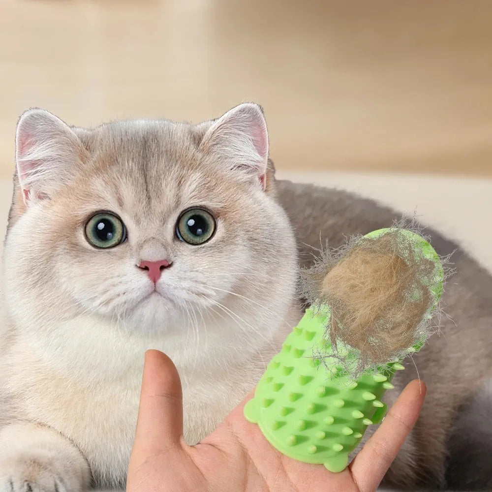 Silicone pet grooming comb with adjustable strap in assorted colours for cats and dogs