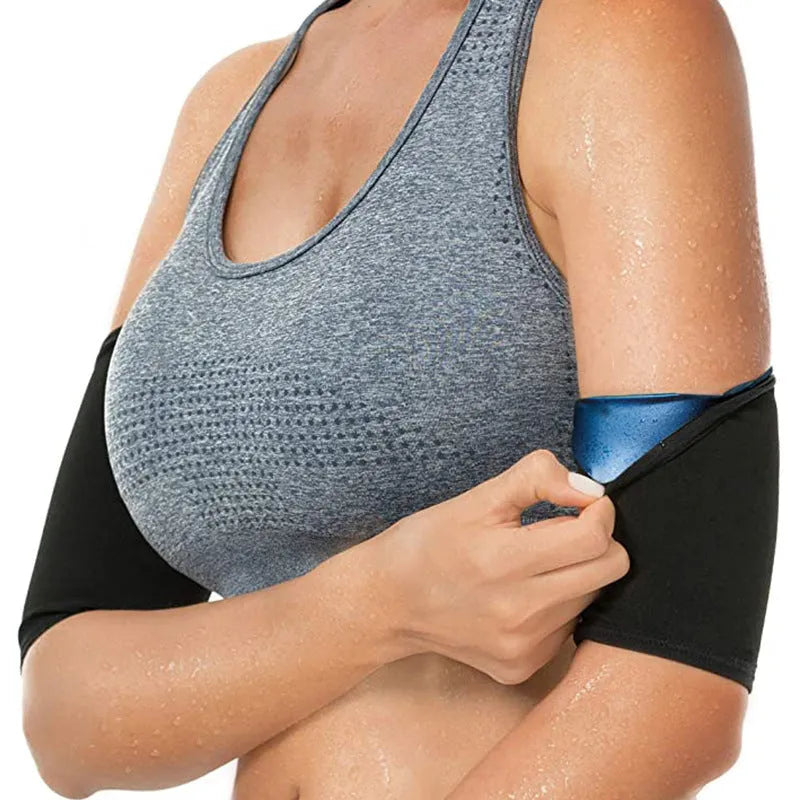 Sports arm sweatband in various colours and sizes on a plain background.