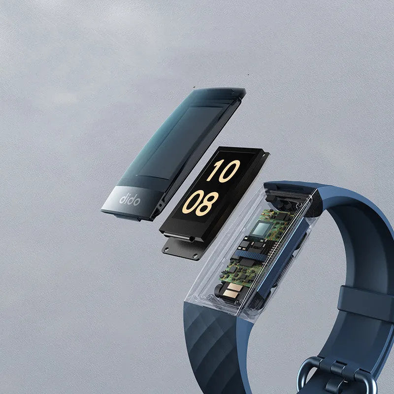 Y6 Black smart bracelet with 1.1-inch screen displaying blood pressure, heart rate, and ECG readings