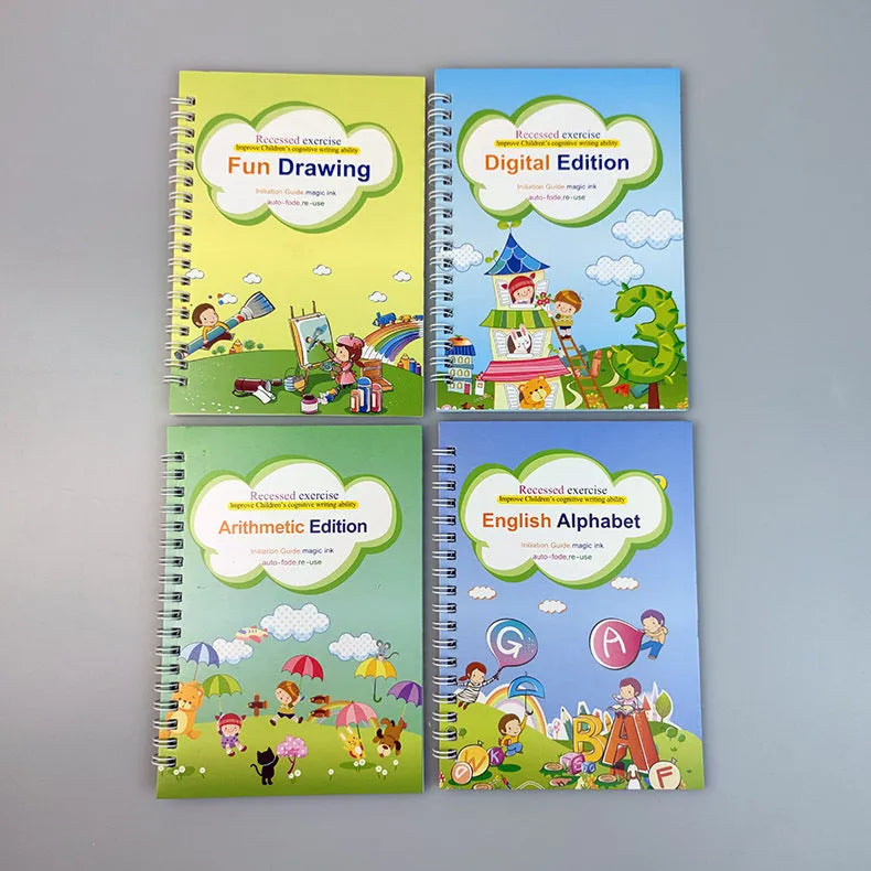 Magic calligraphy copybooks with three-dimensional slot design for children's handwriting practice