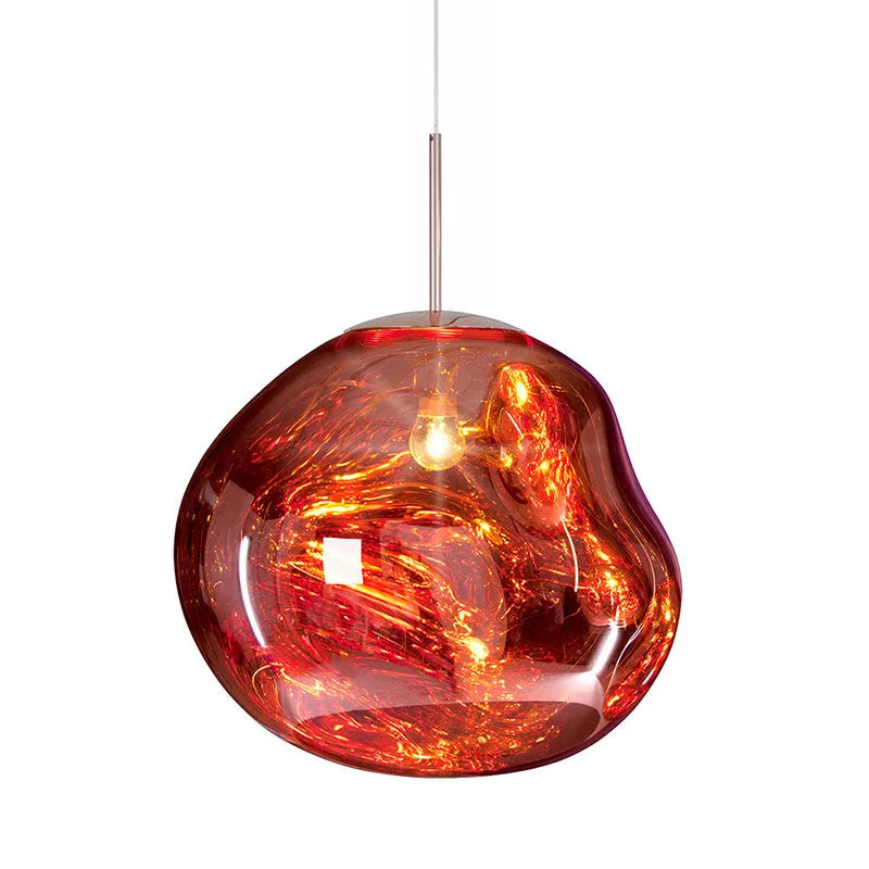 Post modern Nordic lava lamp chandelier with irregular glass design and LED light source