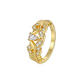 Xiaoxiangfeng gold zircon ring for women, copper, electroplated, geometric design