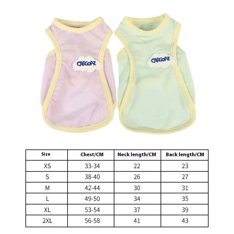Cat wearing summer vest in sports style with anti-lint polyester construction