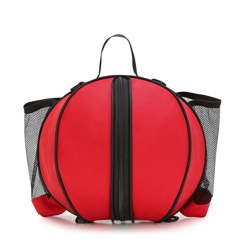 Oxford cloth basketball training bag with shoulder straps showing 9 litre capacity