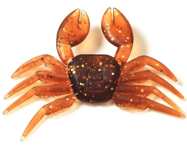 8cm PVC soft crab fishing lure in red and brown colour variations
