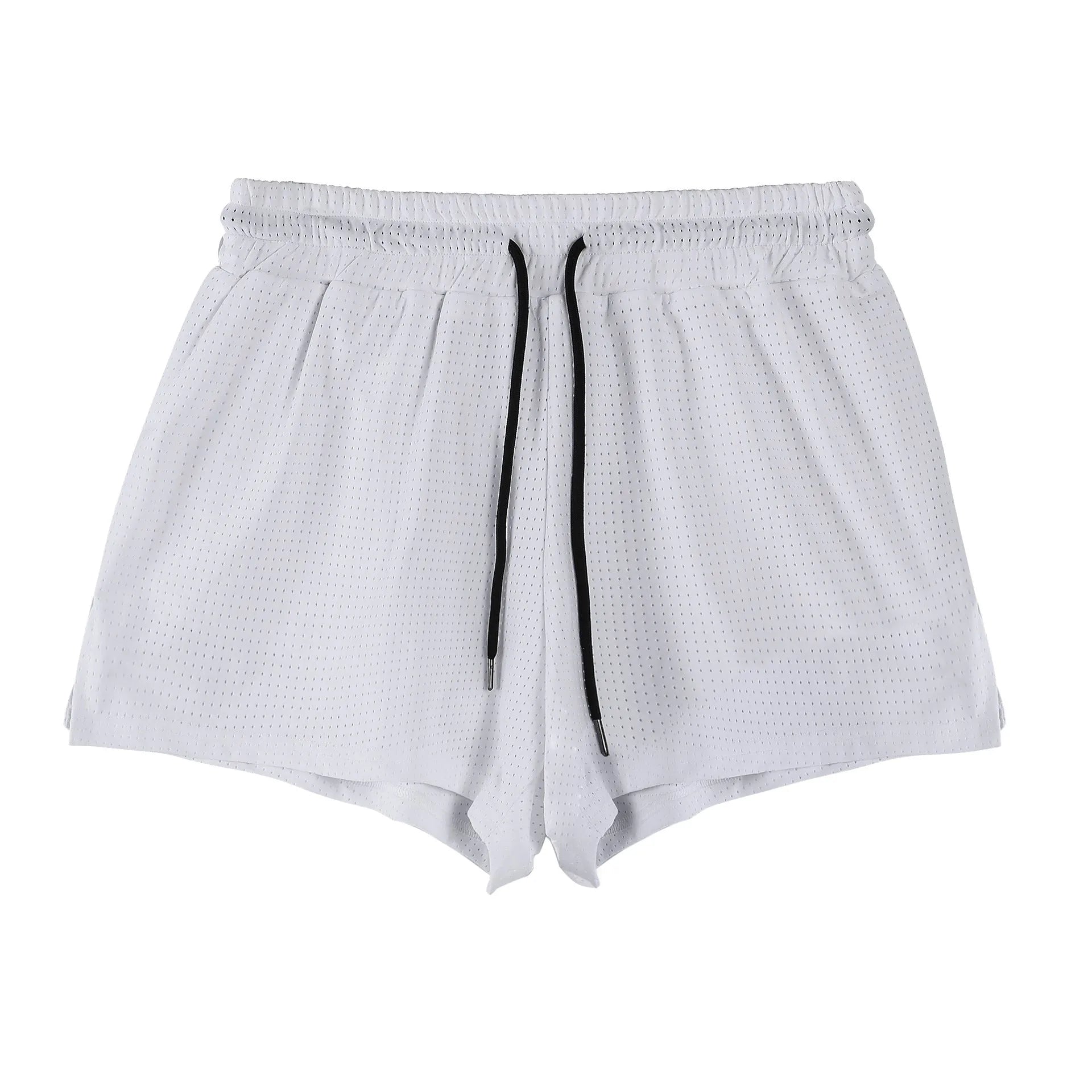 Men's quick-drying nylon summer shorts in black or white colours with mid waist design