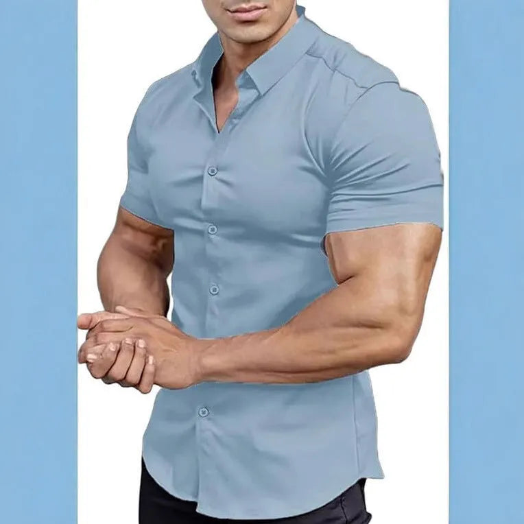 Men's short sleeve printed shirt with cardigan style in multiple colours and sizes