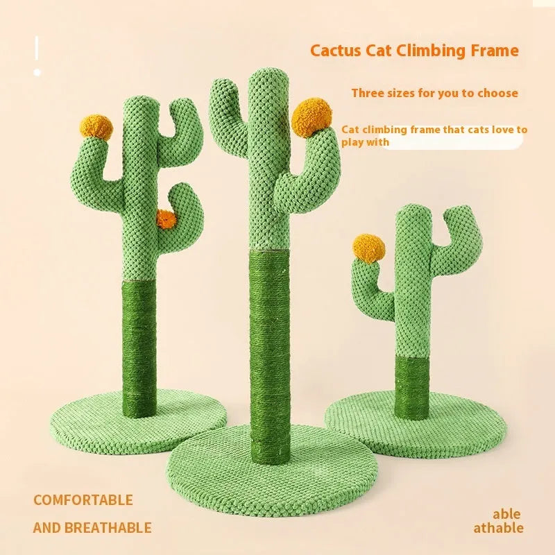 Masson Cactus design cat scratch board and climbing frame with sisal scratching surfaces.