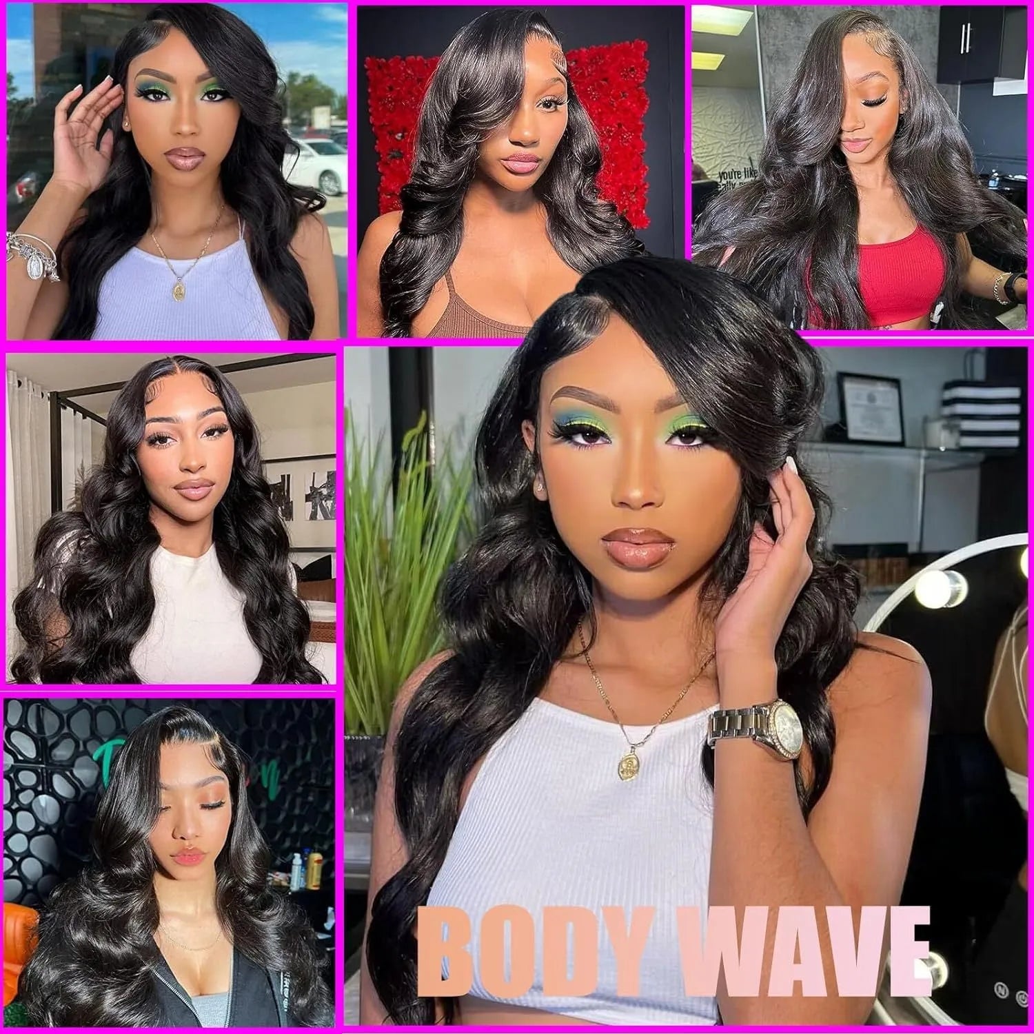Black curly synthetic lace front wig with medium-long 22-inch length and natural hairline appearance