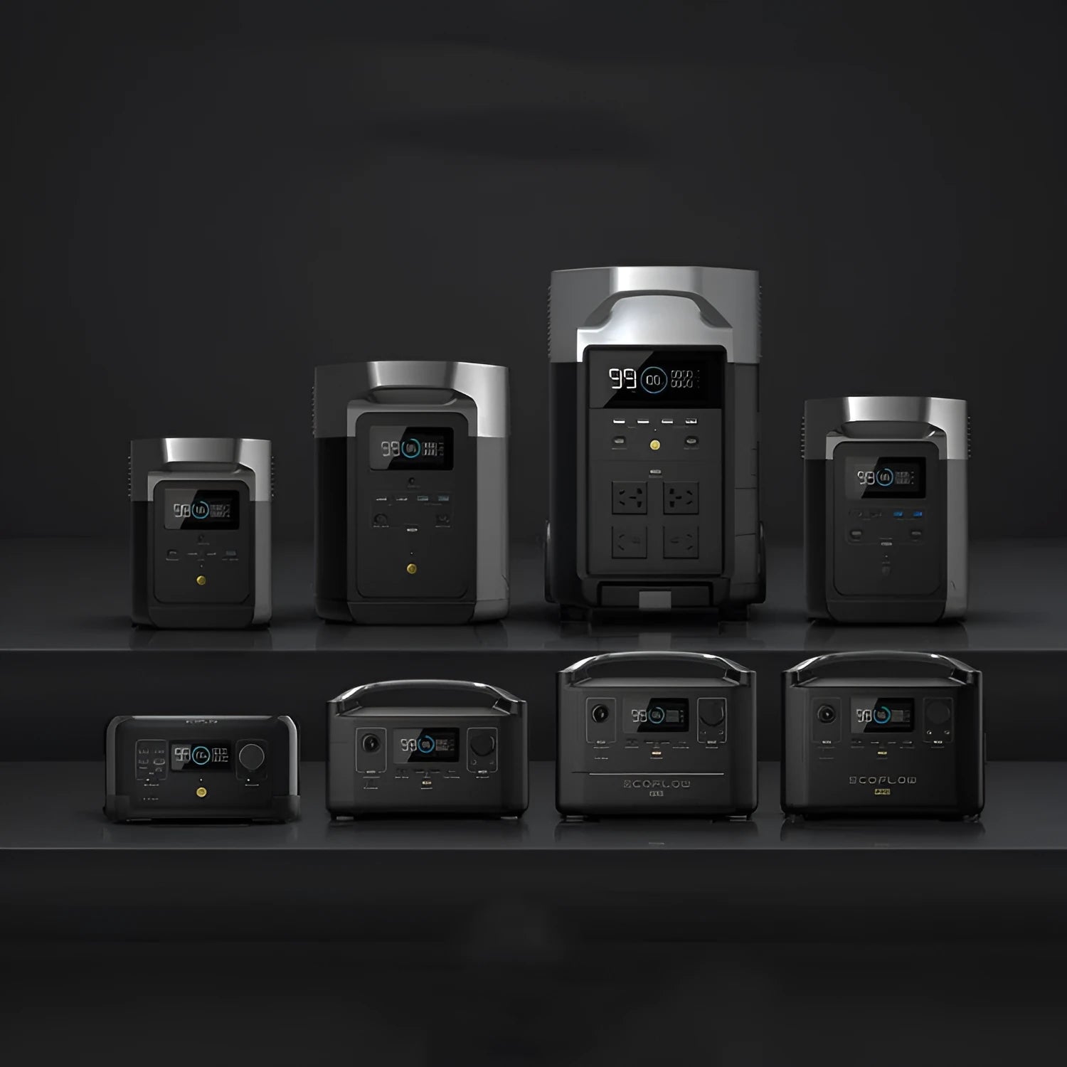 RIVER Pro 720Wh large capacity portable power station with multiple output ports on front panel.