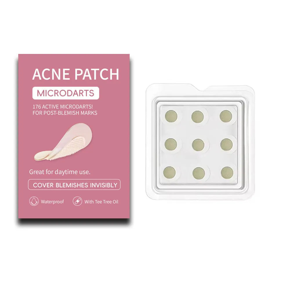 Box of 9 transparent acne patches for pimple treatment on skin