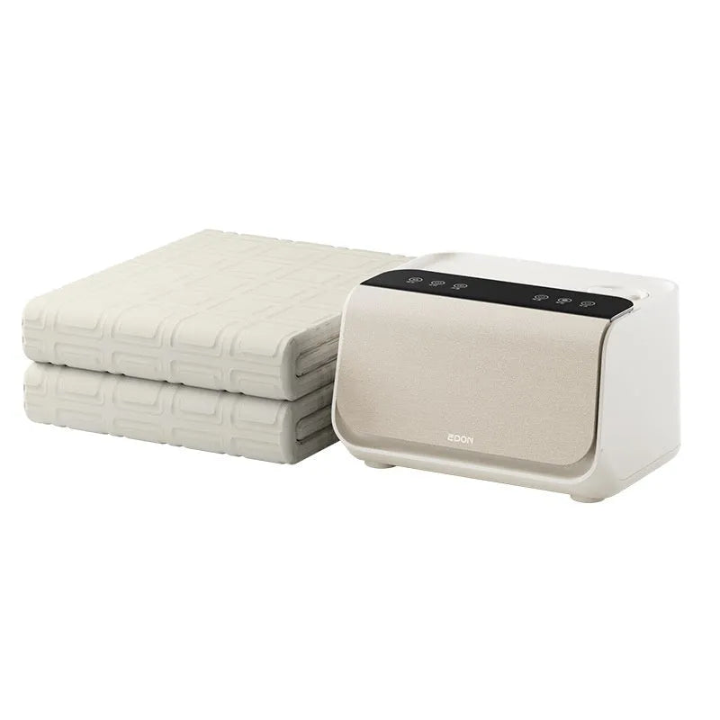 Aideng electric water blanket with smart controller in white, showing capsule breathable design and plush surface