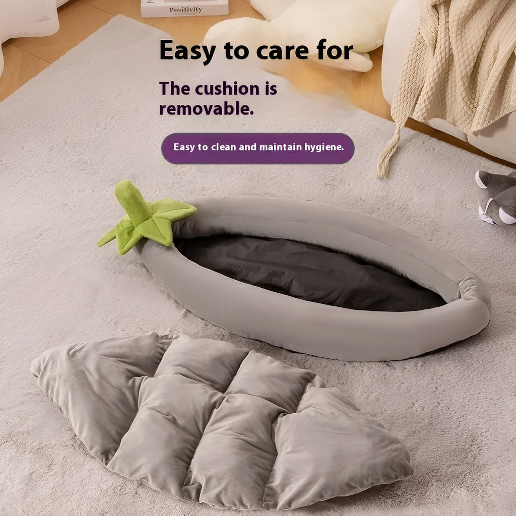 Cloth pet bed mat for dogs and cats, shown in various sizes with a removable cover.