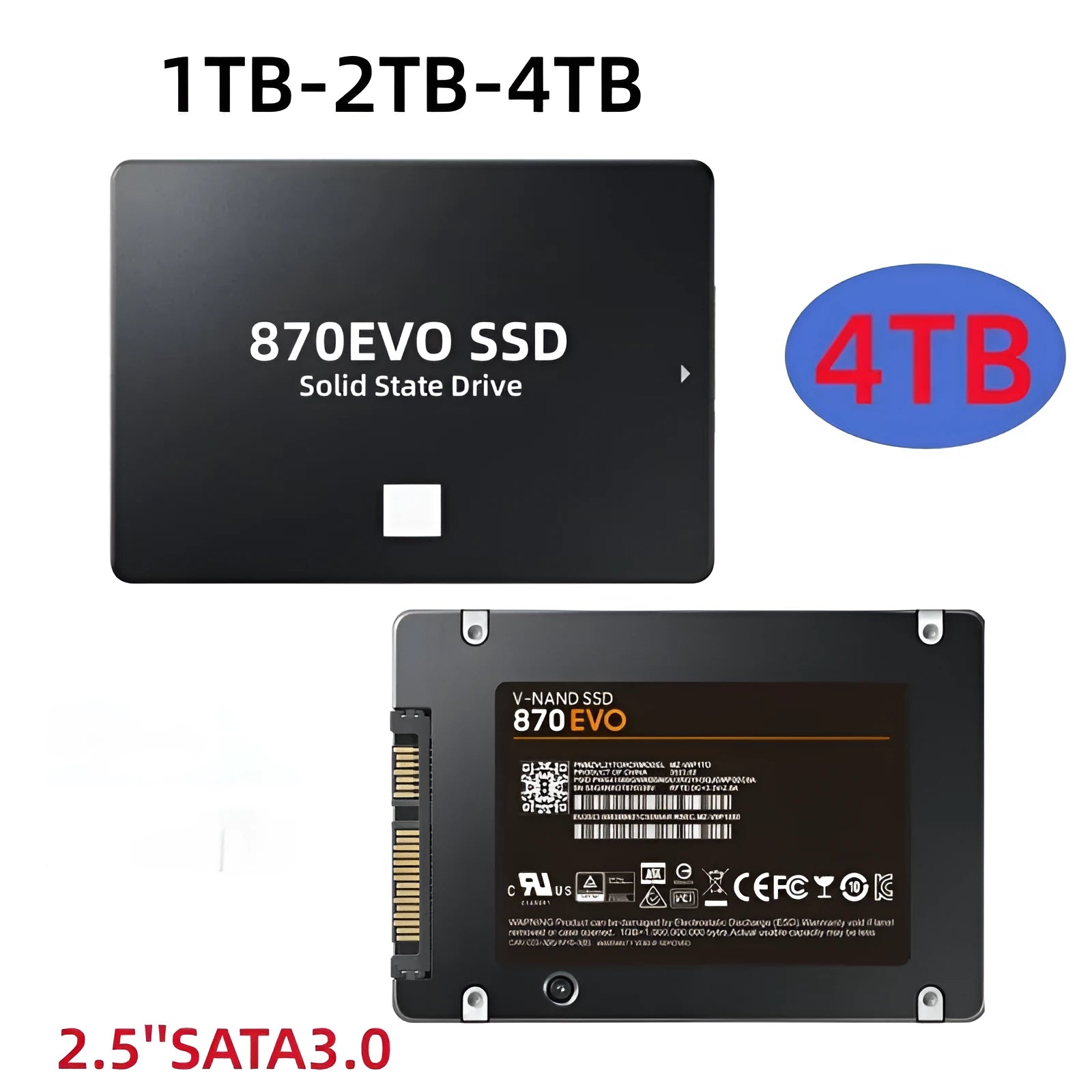 Samsung 870 EVO 2.5-inch internal SATA solid state drive for PC and laptop storage upgrades.