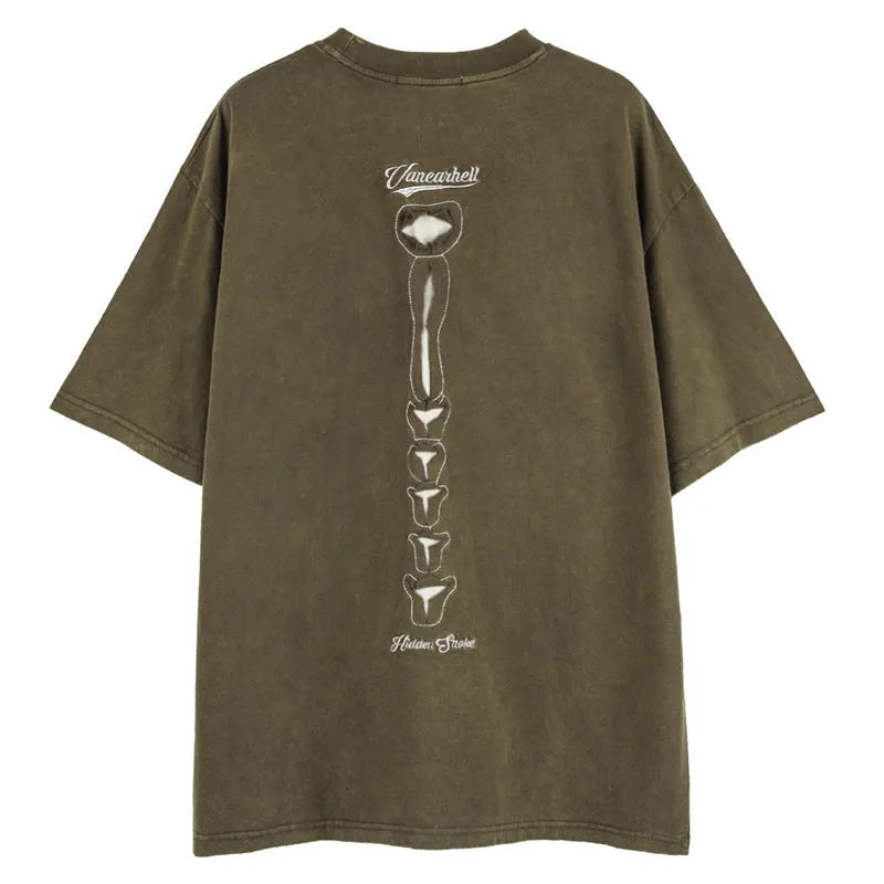 Dark high street style skull graphic short sleeve t-shirt in loose fit with drop shoulders.
