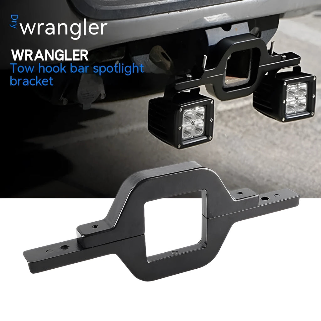 Black aluminium alloy LED reverse light mounting bracket for Jeep Wrangler off-road vehicles