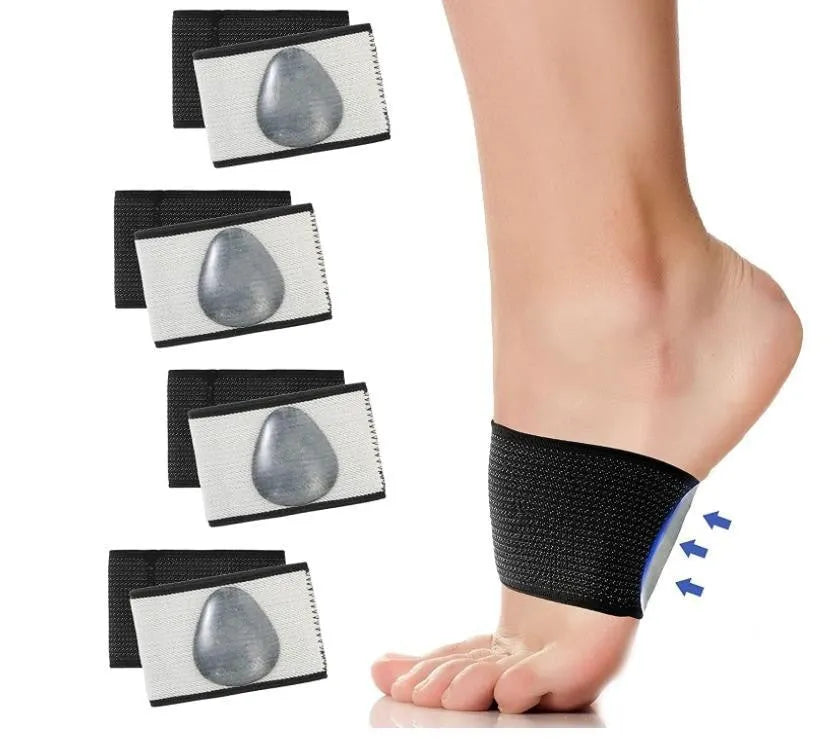Elastic flat foot support bandage with arch support in heart style or plain design
