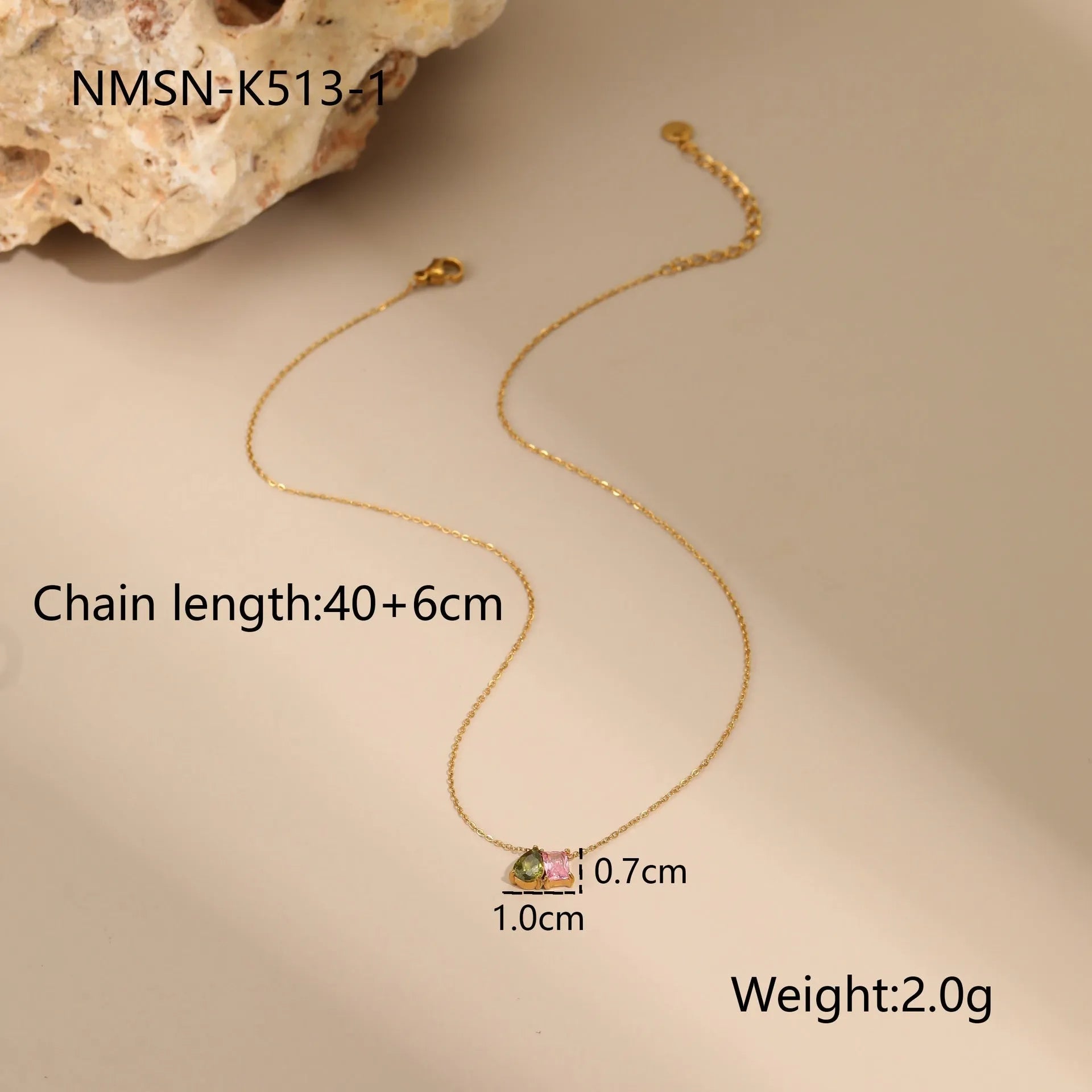 18K gold plated geometric zircon jewellery set showing necklace, ring and earrings with regular chain design