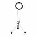 Portable photography climbing button carabiner mobile phone holder in black, aluminium alloy and silicone, compact storage 26x11.5x158mm