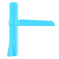 Blue ABS plastic cake smoother for cream scraping and smearing on a plain background