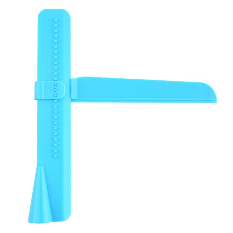 Blue ABS plastic cake smoother for cream scraping and smearing on a plain background