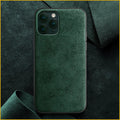 Suede iPhone phone case in dark blue colour showing back cover design