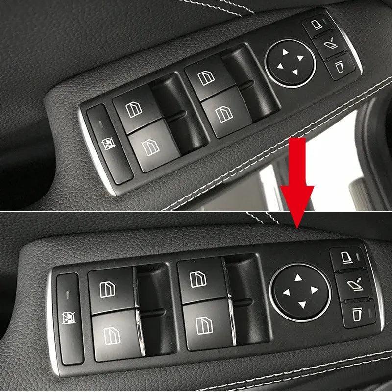 Glitter black decorative sticker for car window lift button modification made from ABS plastic