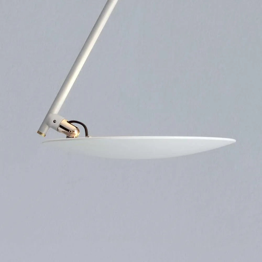 Iron ceiling lamp with 50cm diameter and warm LED lighting in white or white gold finish